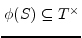 $ \phi(S)\subseteq T^{\times}$