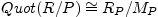 $ Quot(R/P)\cong R_{P}/M_{P}$
